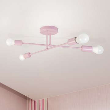 Επιφανειακό φωτιστικό οροφής CAMBRIDGE 4xE27/15W/230V ροζ