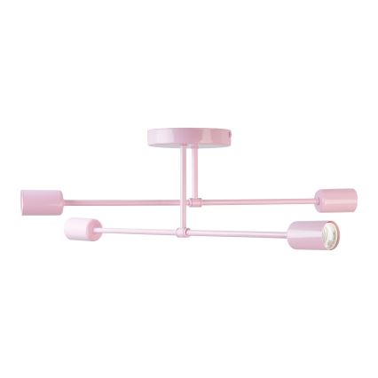 Επιφανειακό φωτιστικό οροφής CAMBRIDGE 4xE27/15W/230V ροζ