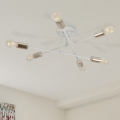 Επιφανειακό φωτιστικό οροφής CAMBRIDGE 6xE27/15W/230V μπρούτζινο/λευκό