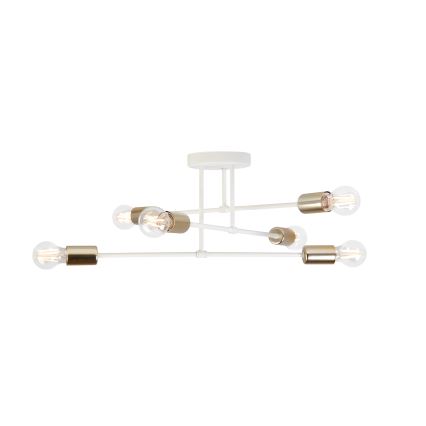 Επιφανειακό φωτιστικό οροφής CAMBRIDGE 6xE27/15W/230V μπρούτζινο/λευκό