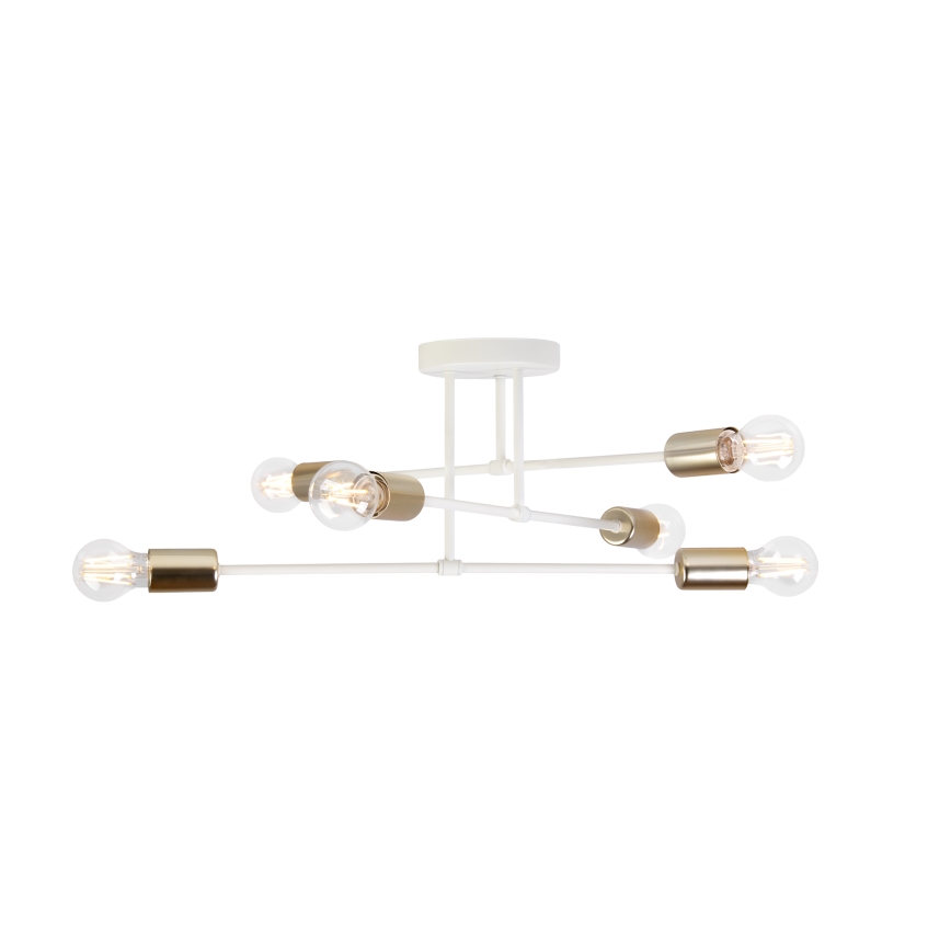 Επιφανειακό φωτιστικό οροφής CAMBRIDGE 6xE27/15W/230V μπρούτζινο/λευκό