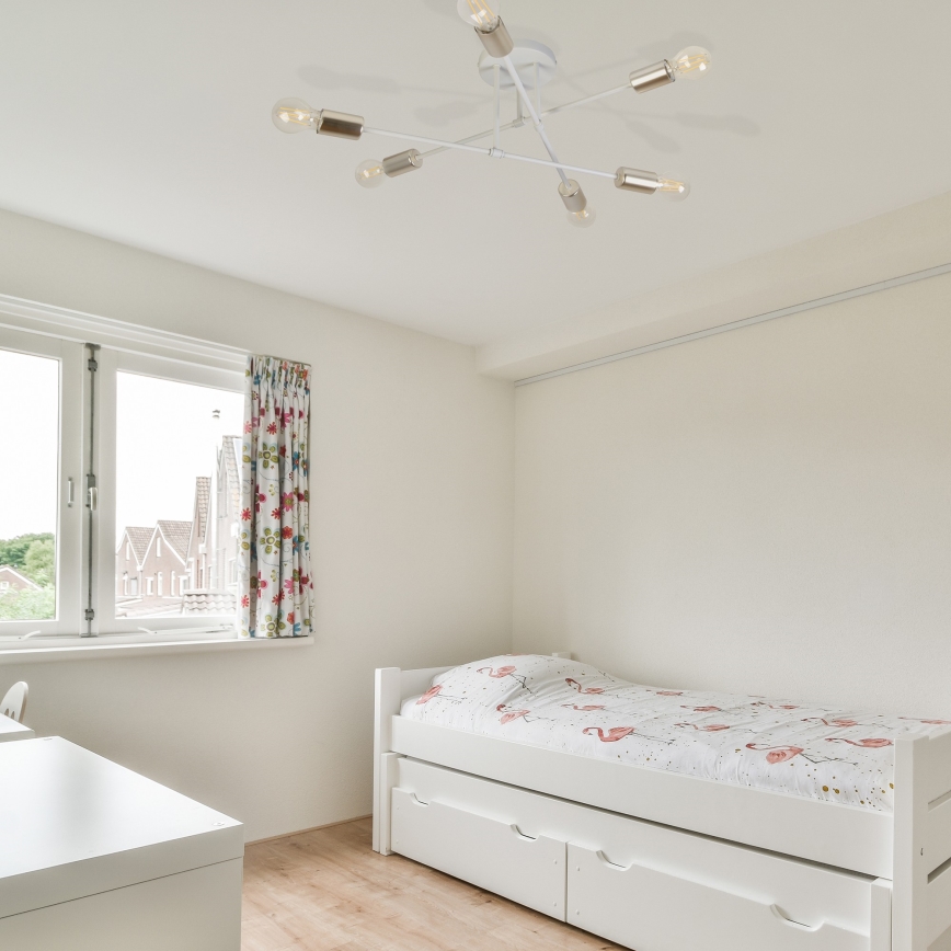 Επιφανειακό φωτιστικό οροφής CAMBRIDGE 6xE27/15W/230V μπρούτζινο/λευκό