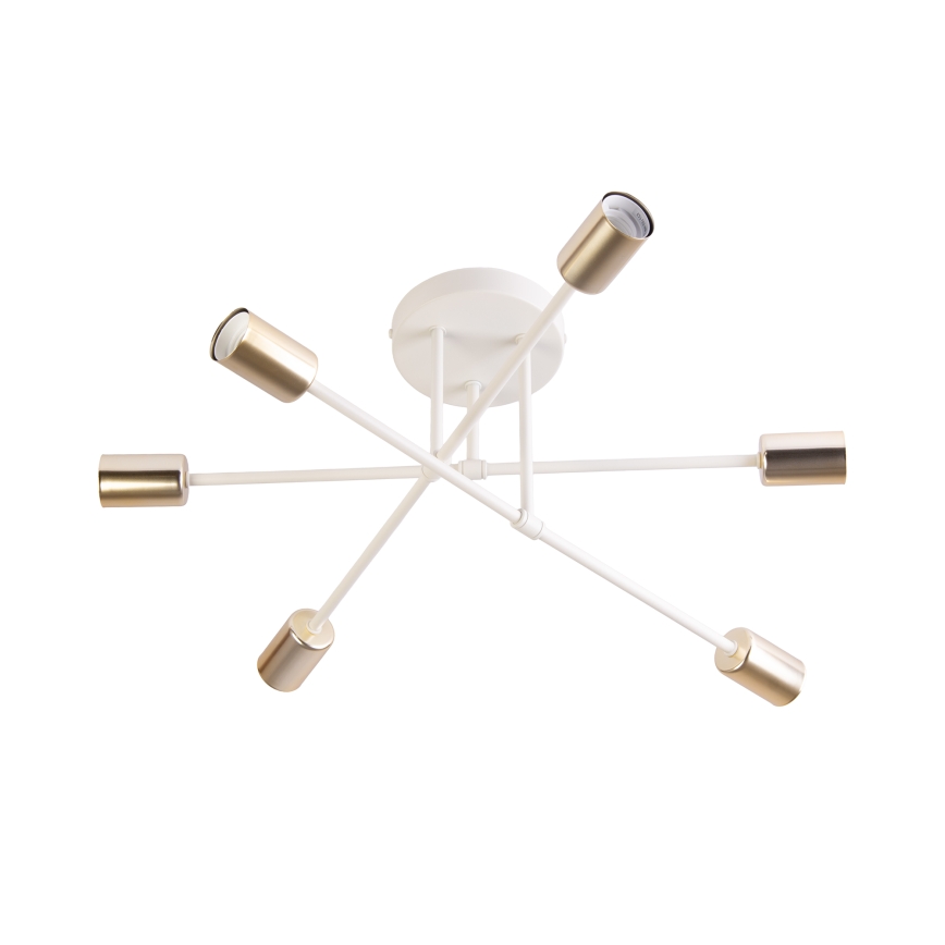 Επιφανειακό φωτιστικό οροφής CAMBRIDGE 6xE27/15W/230V μπρούτζινο/λευκό