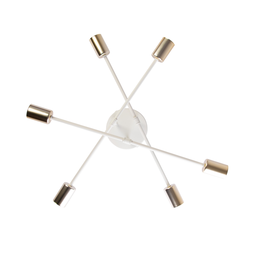 Επιφανειακό φωτιστικό οροφής CAMBRIDGE 6xE27/15W/230V μπρούτζινο/λευκό