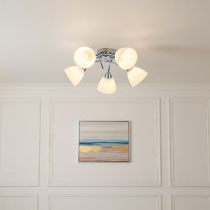 Επιφανειακό φωτιστικό οροφής CLARA 5xE27/15W/230V γυαλιστερό χρώμιο