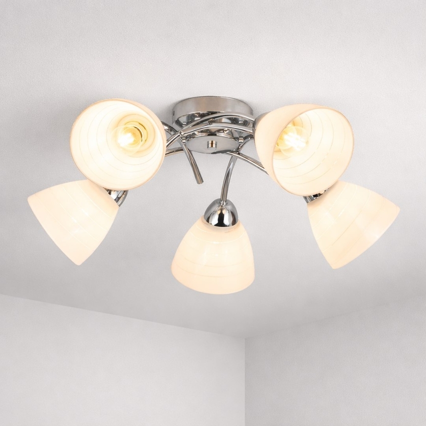 Επιφανειακό φωτιστικό οροφής CLARA 5xE27/15W/230V γυαλιστερό χρώμιο