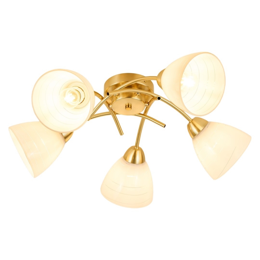 Επιφανειακό φωτιστικό οροφής CLARA 5xE27/15W/230V χρυσό