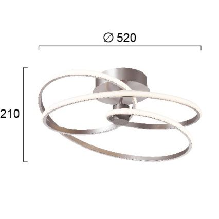 Επιφανειακό φωτιστικό οροφής CORT LED/40W/230V ασημί
