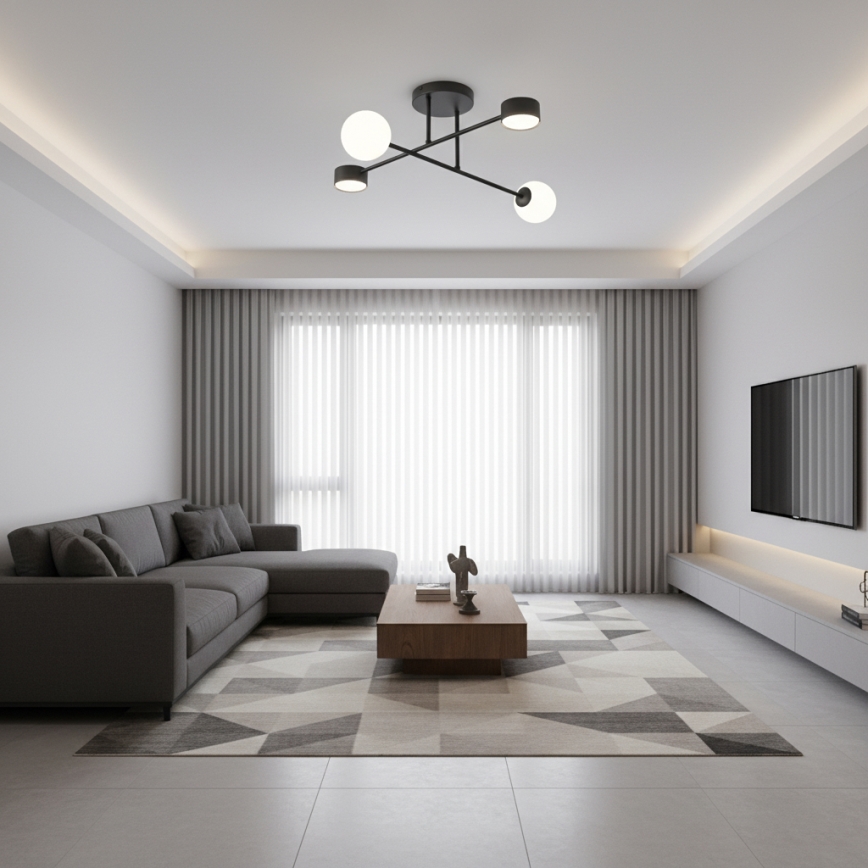 Επιφανειακό φωτιστικό οροφής HOLON 2xG9/8W/230V + 2xGX53/12W μαύρο