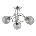 Επιφανειακό φωτιστικό οροφής HOSSA 3xE27/15W/230V γυαλιστερό χρώμιο/μαύρο/καπνιστό