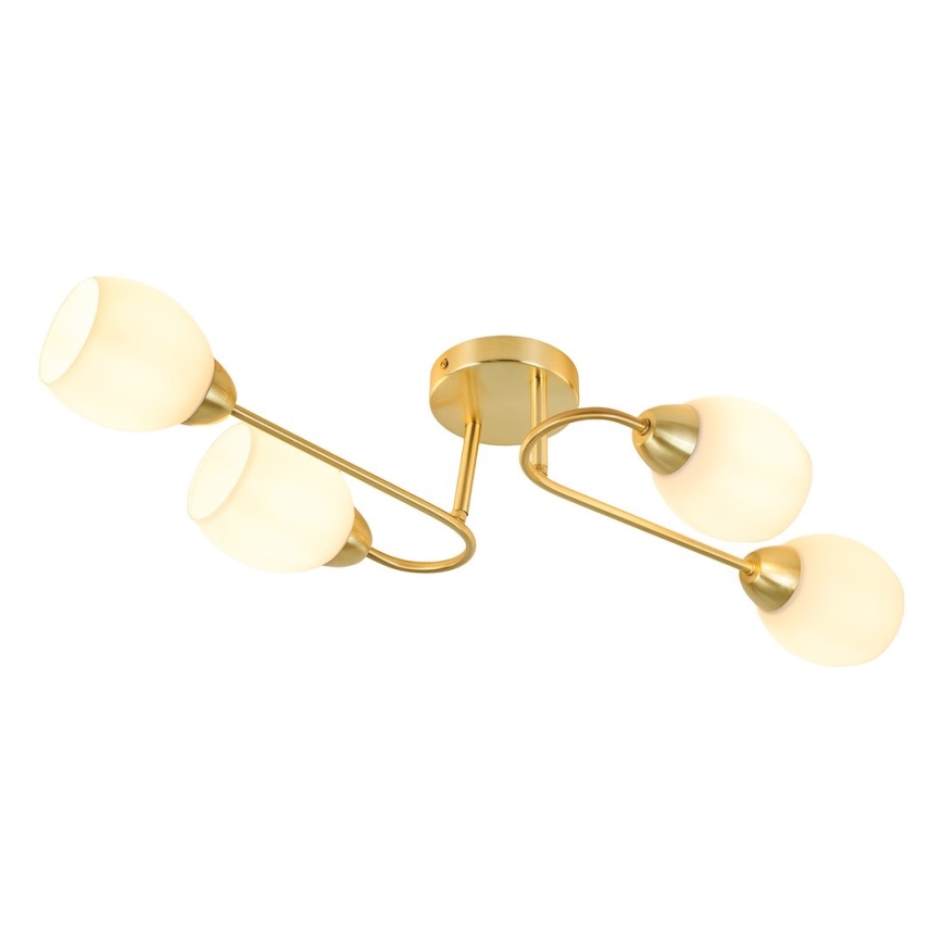 Επιφανειακό φωτιστικό οροφής KING 4xE27/15W/230V χρυσό