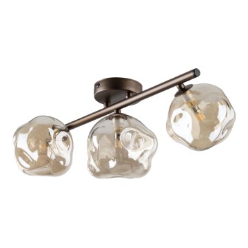 Επιφανειακό φωτιστικό οροφής LAVA 3xG9/8W/230V μπρονζέ/καπνιστό μπεζ