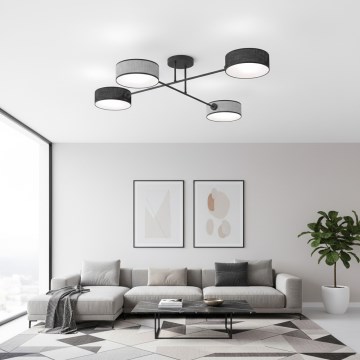 Επιφανειακό φωτιστικό οροφής MAGA 4xE14/10W/230V μαύρο/γκρι