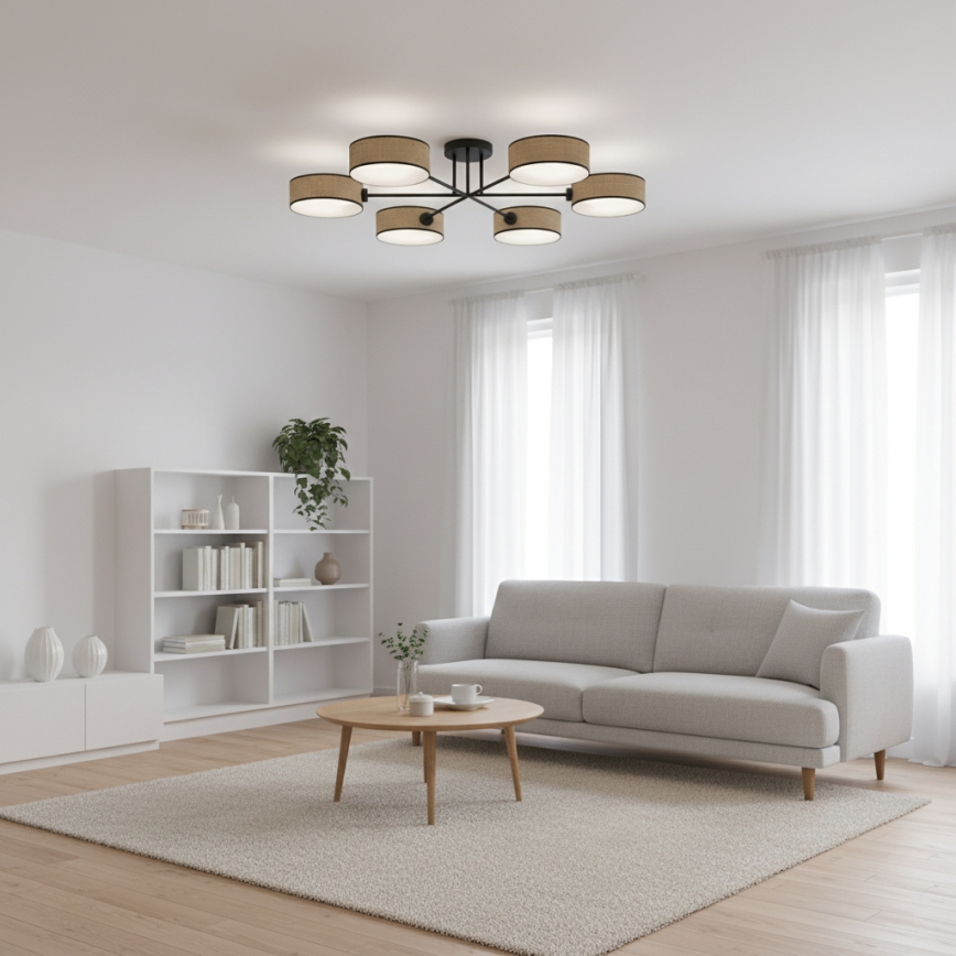 Επιφανειακό φωτιστικό οροφής MAGA 6xE14/10W/230V μπεζ