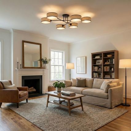 Επιφανειακό φωτιστικό οροφής MAGA 6xE14/10W/230V μπεζ