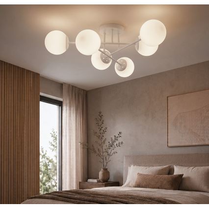 Επιφανειακό φωτιστικό οροφής MALENA 6xE14/5W/230V λευκό