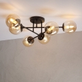 Επιφανειακό φωτιστικό οροφής MALENA 6xE14/5W/230V καφέ/καπνιστό μπεζ