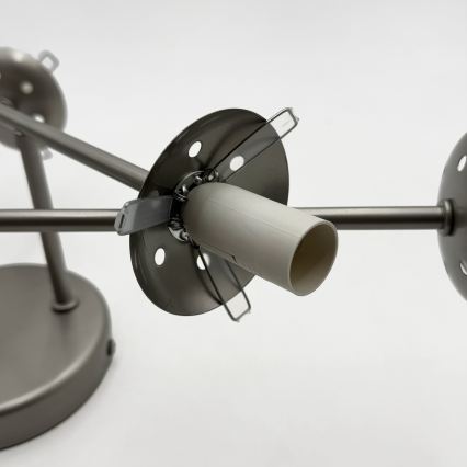 Επιφανειακό φωτιστικό οροφής MALENA 6xE14/5W/230V ματ χρώμιο/λευκό