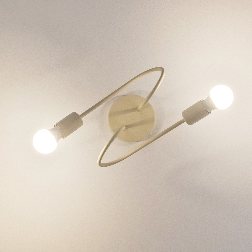 Επιφανειακό φωτιστικό οροφής OXFORD 2xE27/15W/230V κρεμ