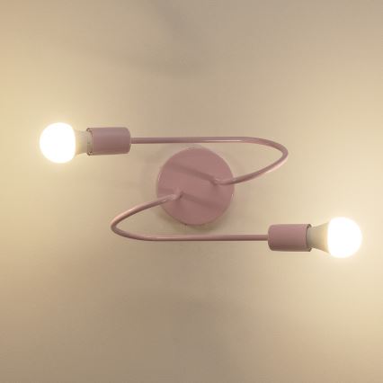 Επιφανειακό φωτιστικό οροφής OXFORD 2xE27/15W/230V ροζ