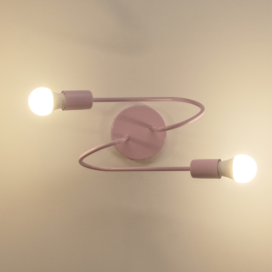 Επιφανειακό φωτιστικό οροφής OXFORD 2xE27/15W/230V ροζ