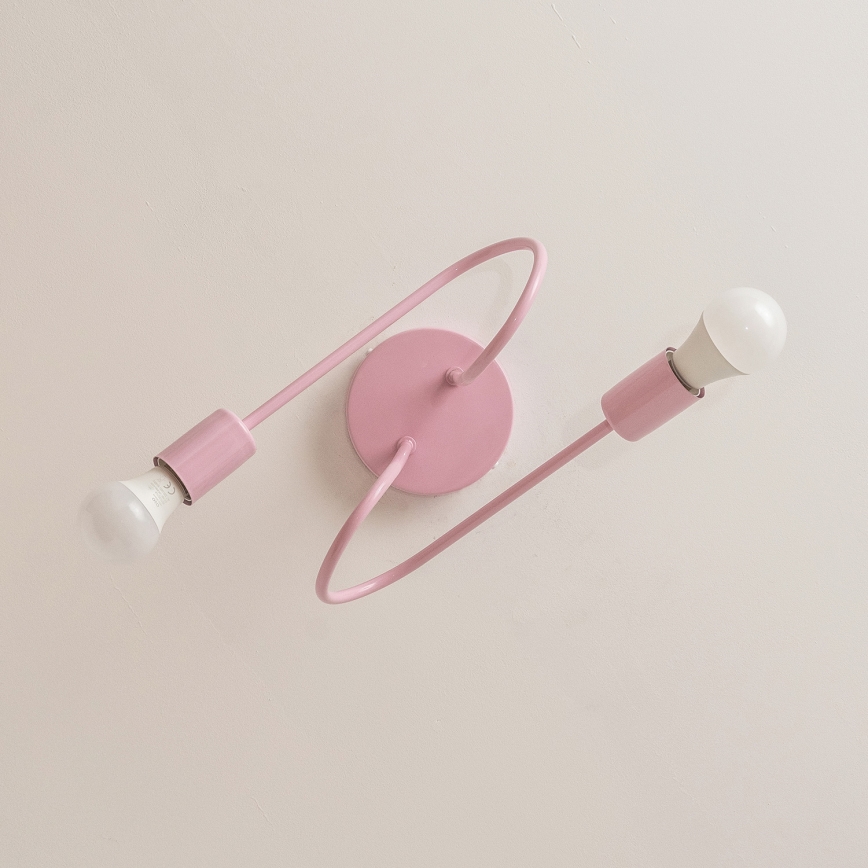 Επιφανειακό φωτιστικό οροφής OXFORD 2xE27/15W/230V ροζ