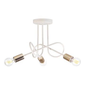 Επιφανειακό φωτιστικό οροφής OXFORD 3xE27/15W/230V ορείχαλκο/λευκό