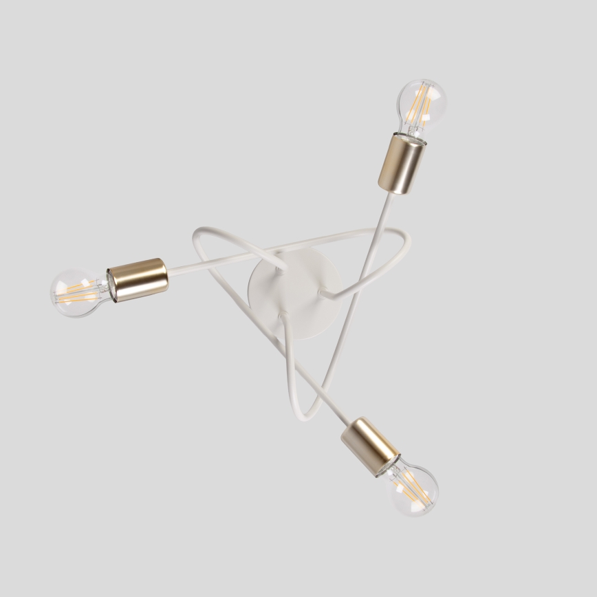 Επιφανειακό φωτιστικό οροφής OXFORD 3xE27/15W/230V ορείχαλκο/λευκό