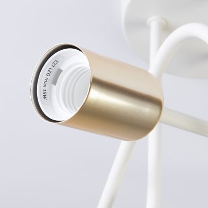 Επιφανειακό φωτιστικό οροφής OXFORD 3xE27/15W/230V ορείχαλκο/λευκό