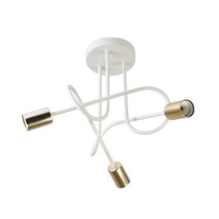 Επιφανειακό φωτιστικό οροφής OXFORD 3xE27/15W/230V ορείχαλκο/λευκό