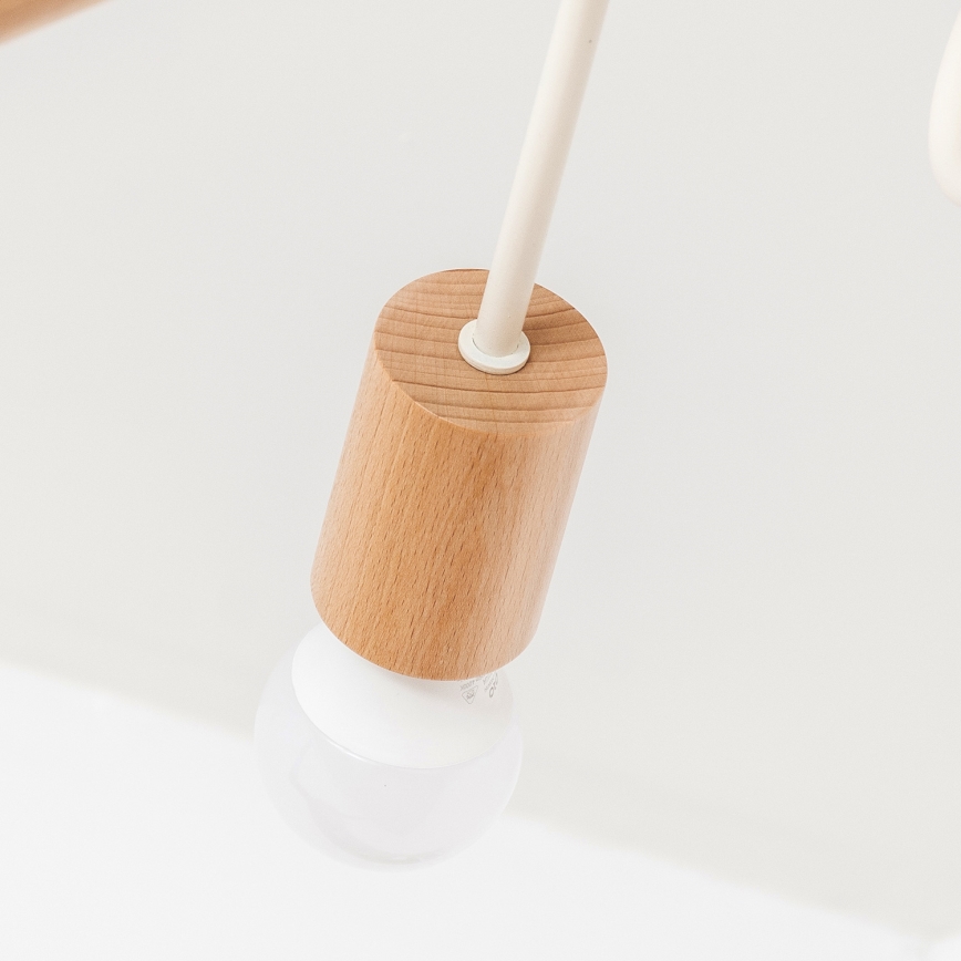 Επιφανειακό φωτιστικό οροφής OXFORD 5xE27/15W/230V πεύκο/κρεμ