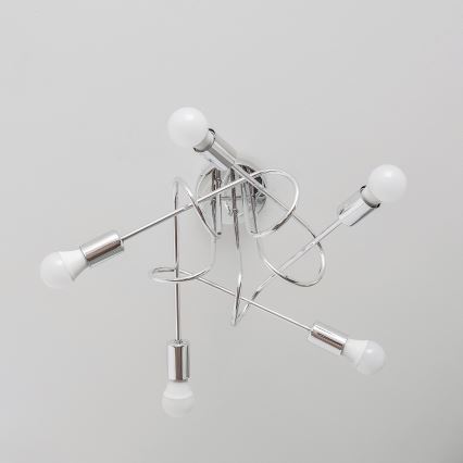 Επιφανειακό φωτιστικό οροφής OXFORD 5xE27/15W/230V γυαλιστερό χρώμιο