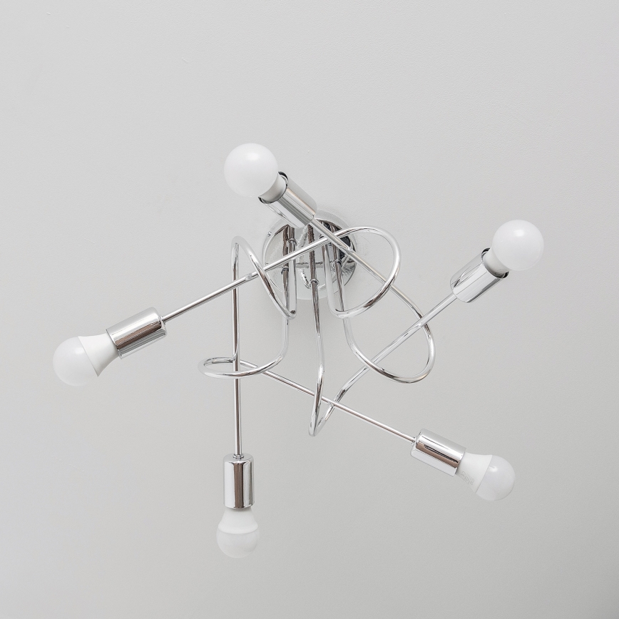 Επιφανειακό φωτιστικό οροφής OXFORD 5xE27/15W/230V γυαλιστερό χρώμιο