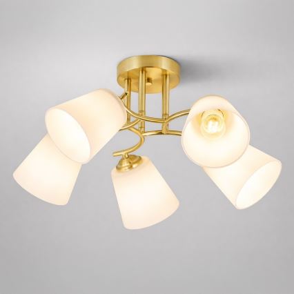 Επιφανειακό φωτιστικό οροφής PAFOS 5xE27/15W/230V σε χρυσό