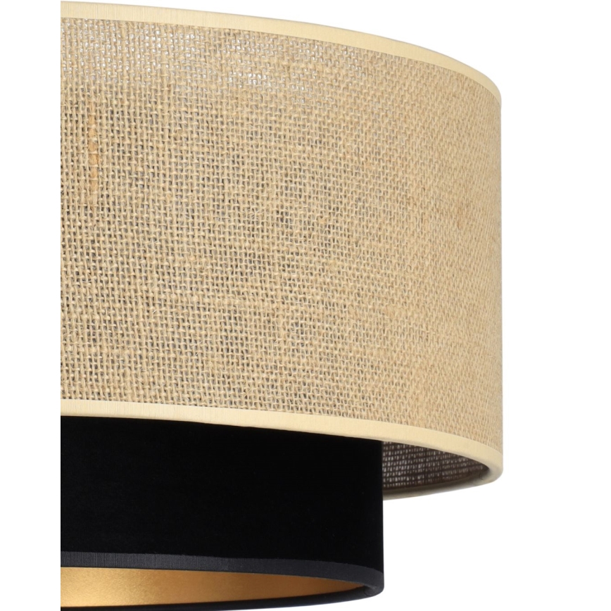 Επιφανειακό φωτιστικό οροφής SARTA 1xE27/60W/230V Ø 45 εκ. μαύρο/γιούτα