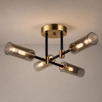 Επιφανειακό φωτιστικό οροφής TESSA 4xG9/8W/230V μπρούτζινο/καπνιστό μαύρο