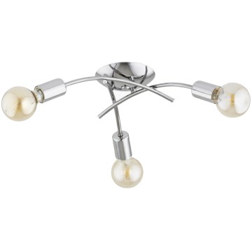 Επιφανειακό φωτιστικό οροφής TORIZO 3xE27/15W/230V γυαλισμένο χρώμιο