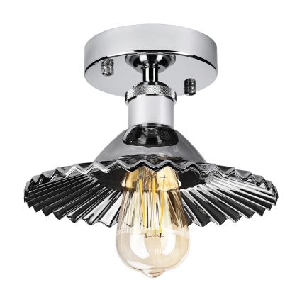 Επιφανειακό φωτιστικό οροφής TRISH 1xE27/15W/230V γυαλιστερό χρώμιο/καπνιστό μαύρο