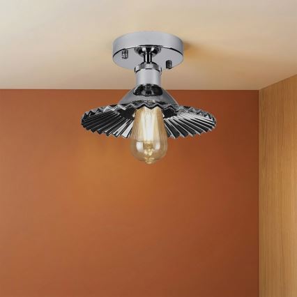 Επιφανειακό φωτιστικό οροφής TRISH 1xE27/15W/230V γυαλιστερό χρώμιο/καπνιστό μαύρο