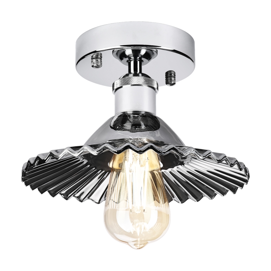 Επιφανειακό φωτιστικό οροφής TRISH 1xE27/15W/230V γυαλιστερό χρώμιο/καπνιστό μαύρο