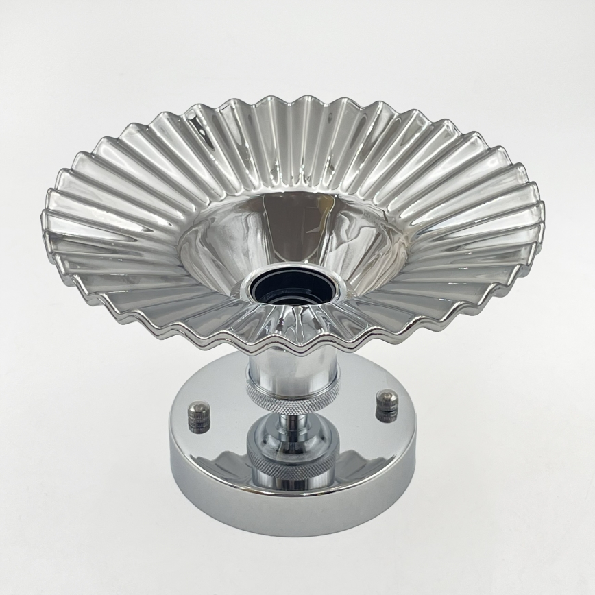 Επιφανειακό φωτιστικό οροφής TRISH 1xE27/15W/230V γυαλιστερό χρώμιο/καπνιστό μαύρο