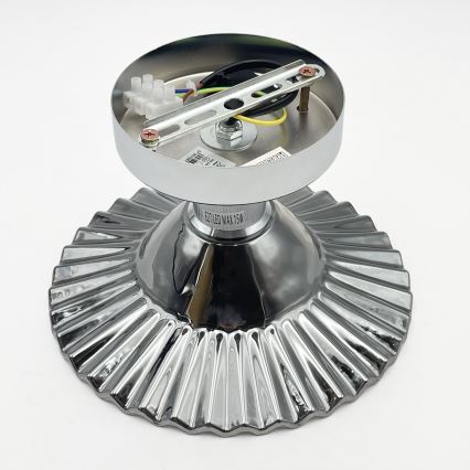 Επιφανειακό φωτιστικό οροφής TRISH 1xE27/15W/230V γυαλιστερό χρώμιο/καπνιστό μαύρο