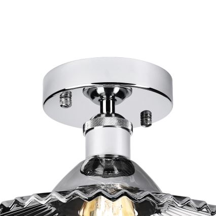 Επιφανειακό φωτιστικό οροφής TRISH 1xE27/15W/230V γυαλιστερό χρώμιο/καπνιστό μαύρο