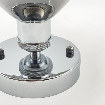 Επιφανειακό φωτιστικό οροφής TRISH 1xE27/15W/230V γυαλιστερό χρώμιο/καπνιστό μαύρο