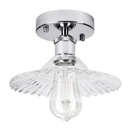 Επιφανειακό φωτιστικό οροφής TRISH 1xE27/15W/230V γυαλιστερό χρώμιο/διάφανο
