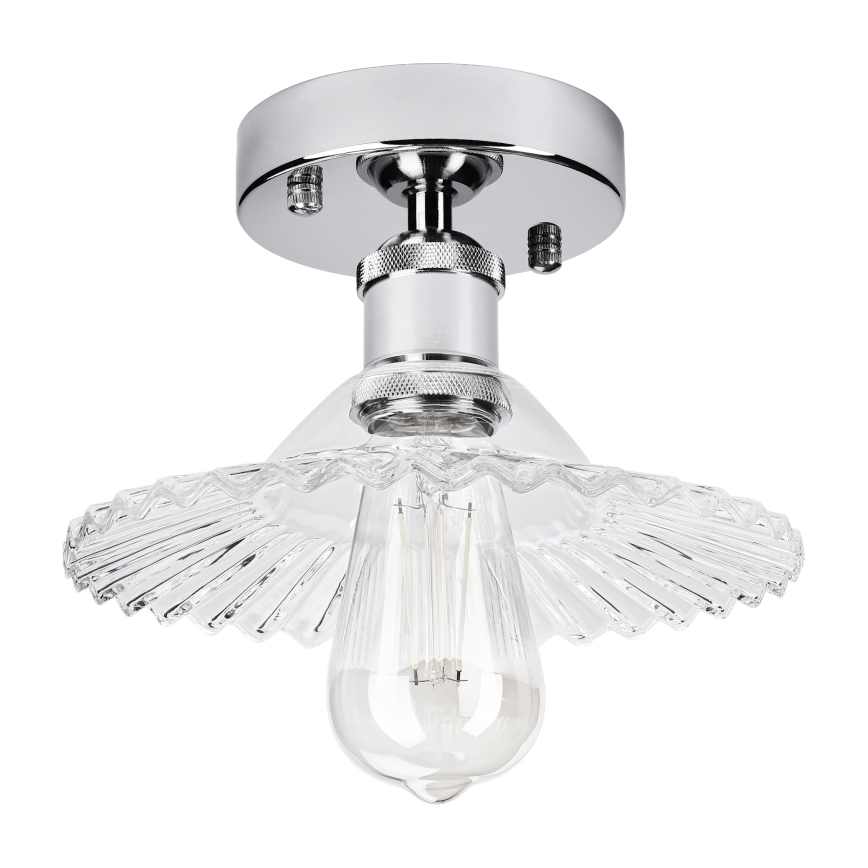 Επιφανειακό φωτιστικό οροφής TRISH 1xE27/15W/230V γυαλιστερό χρώμιο/διάφανο
