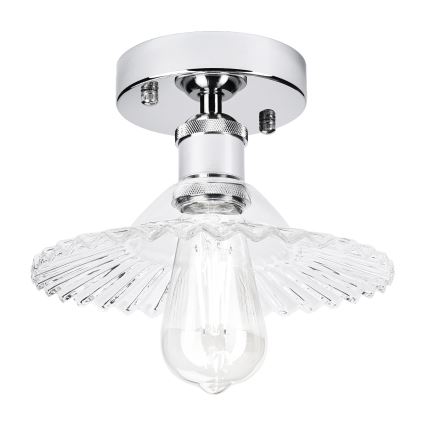 Επιφανειακό φωτιστικό οροφής TRISH 1xE27/15W/230V γυαλιστερό χρώμιο/διάφανο