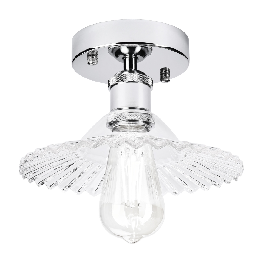 Επιφανειακό φωτιστικό οροφής TRISH 1xE27/15W/230V γυαλιστερό χρώμιο/διάφανο