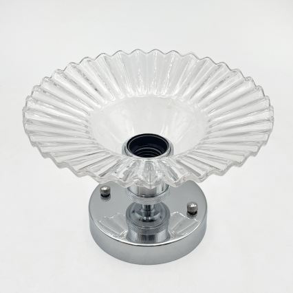 Επιφανειακό φωτιστικό οροφής TRISH 1xE27/15W/230V γυαλιστερό χρώμιο/διάφανο