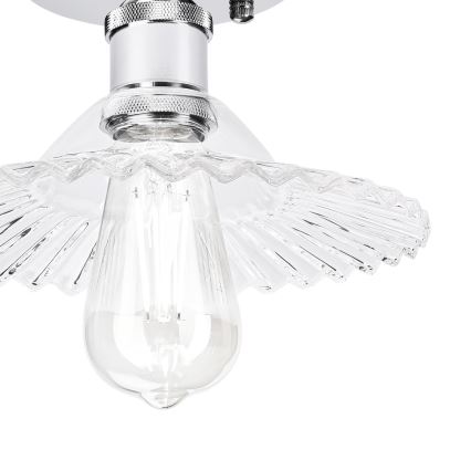 Επιφανειακό φωτιστικό οροφής TRISH 1xE27/15W/230V γυαλιστερό χρώμιο/διάφανο